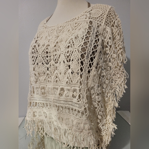 BOHO KNITTED CROCHET TUNIC TOP - Picture 3 of 6